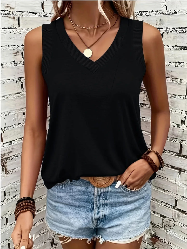 Analia - Breathable V-Neck And Sleeveless Top