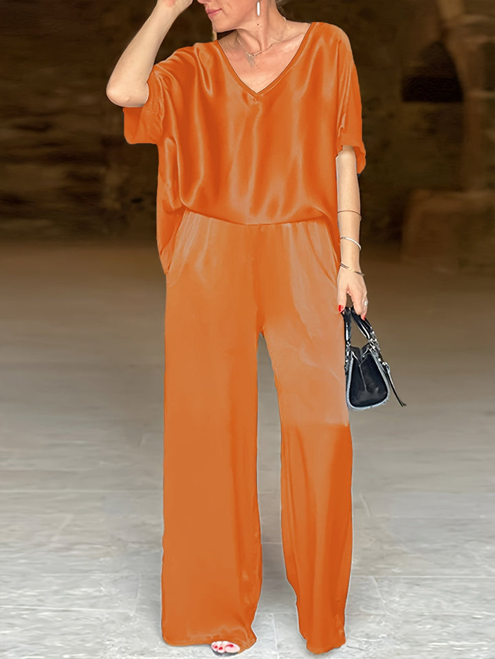 Ashlee - Elegant Short Sleeve Two Piece Set