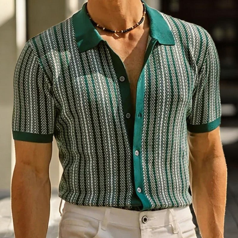 Stark - Elegant Short Sleeve Shirt With Button