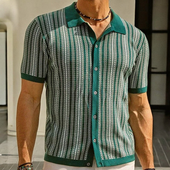 Stark - Elegant Short Sleeve Shirt With Button