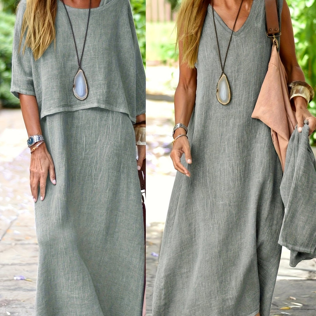 Arline - Two Piece Dress In Linen