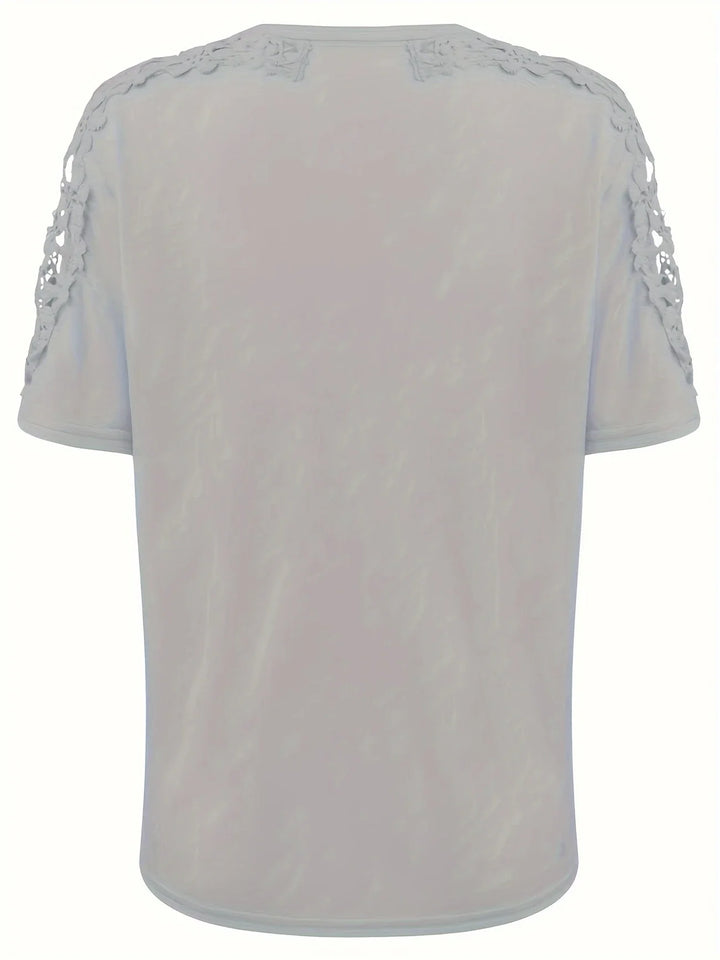 Ancuta - Elegant Summer Short Sleeve T Shirt With Lace