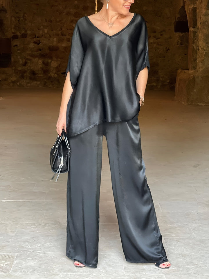 Ashlee - Elegant Short Sleeve Two Piece Set