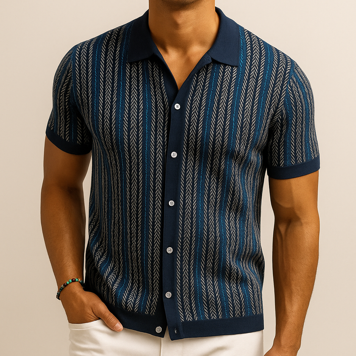 Stark - Elegant Short Sleeve Shirt With Button