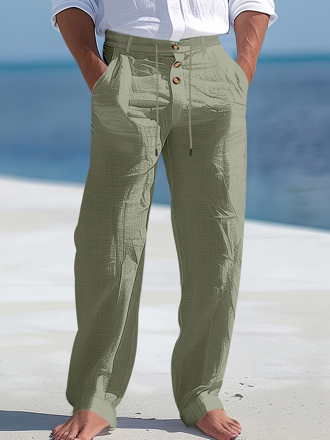 Aznar - Casual Linen Elastic Pant