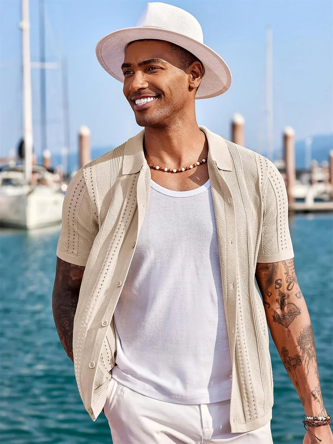 Semyon - Fashionable Intricate Pattern Knitted Shirt