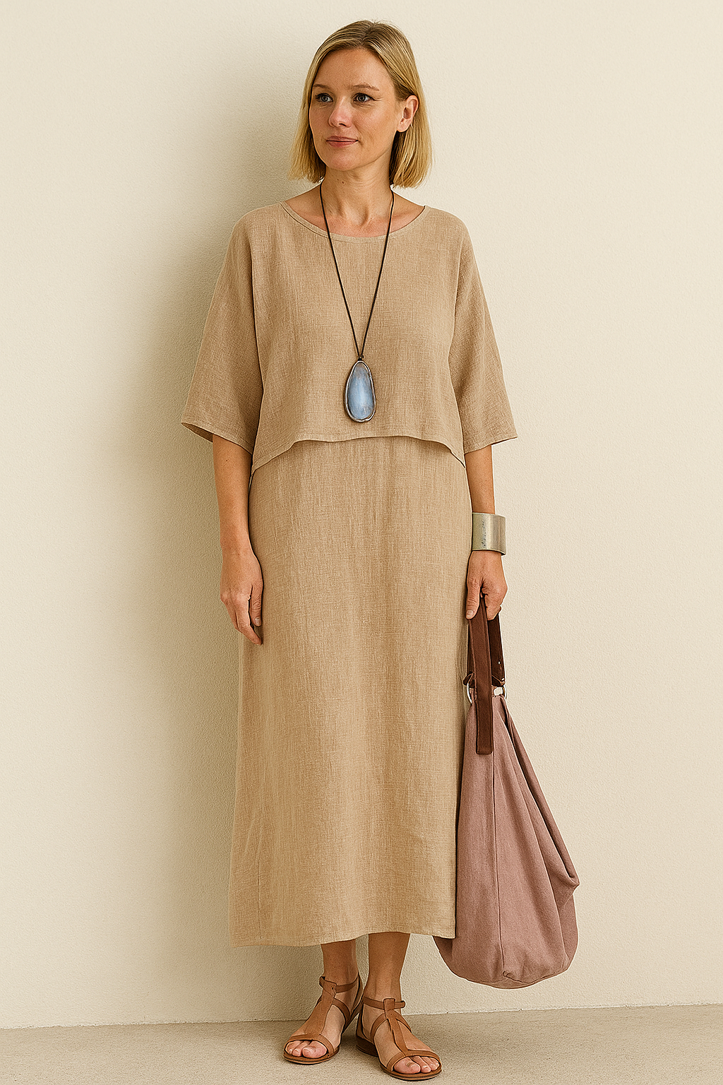 Arline - Two Piece Dress In Linen