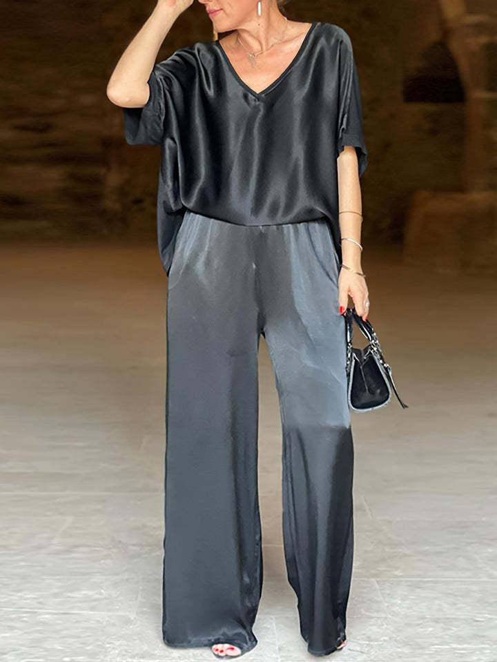 Ashlee - Elegant Short Sleeve Two Piece Set