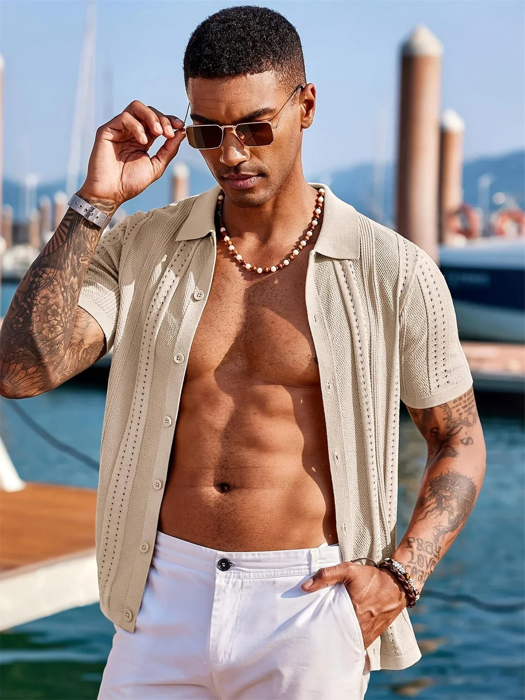 Semyon - Fashionable Intricate Pattern Knitted Shirt