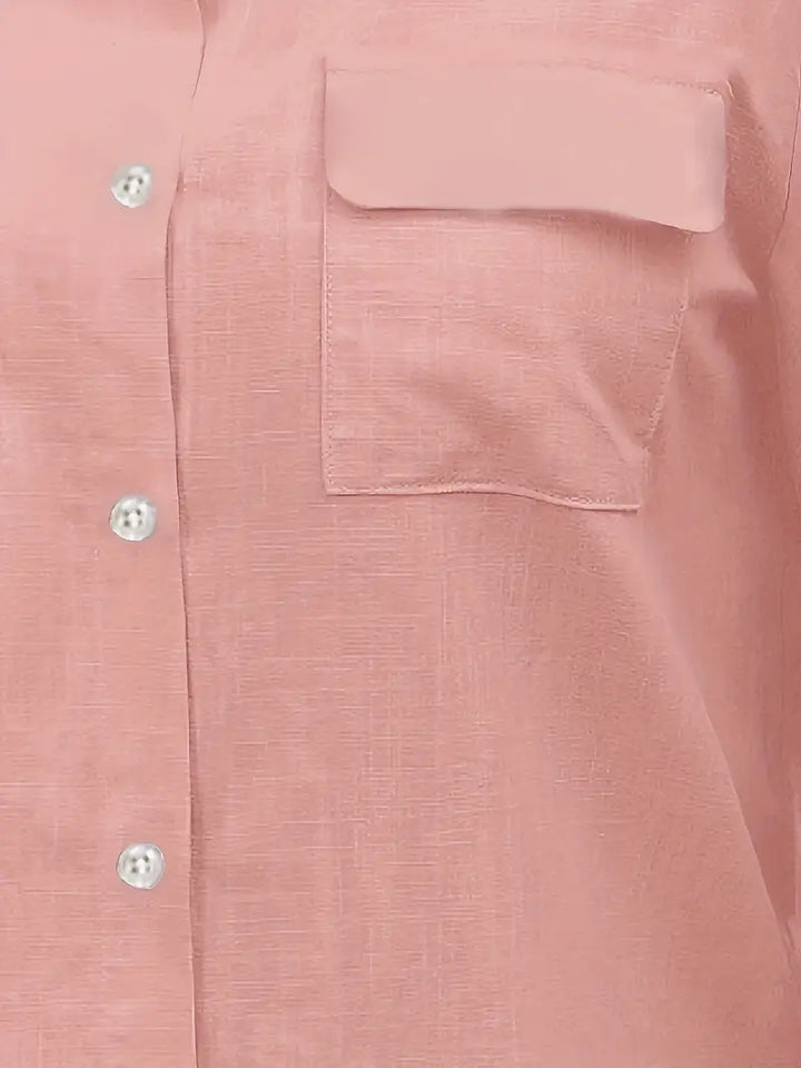 Athena - Cotton Shirt With Front Pockets