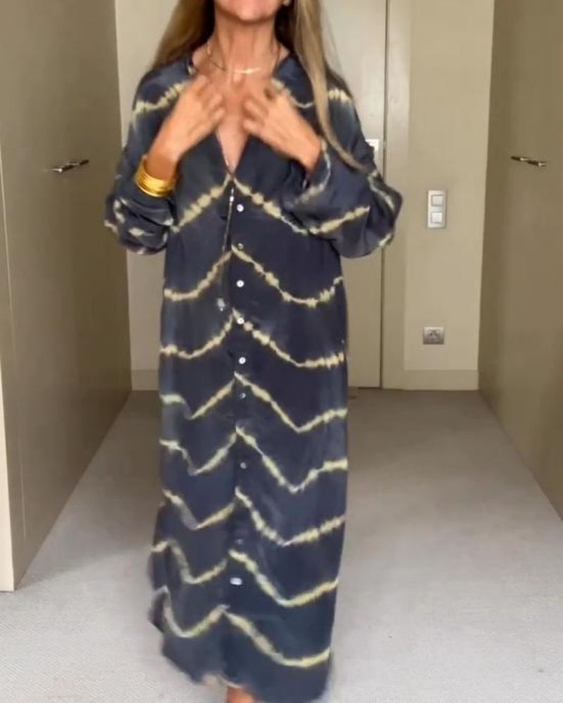 Suchitra - Boho Striped Long Sleeve Dress