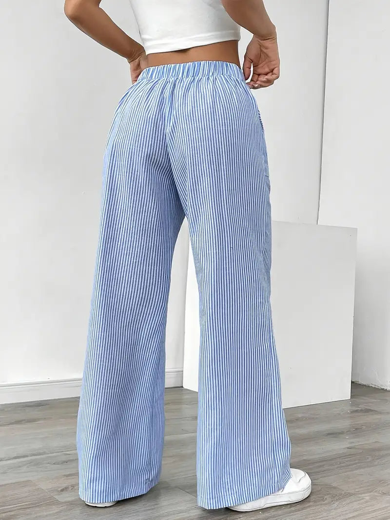 Alina - Elegant Striped Pant With Pockets