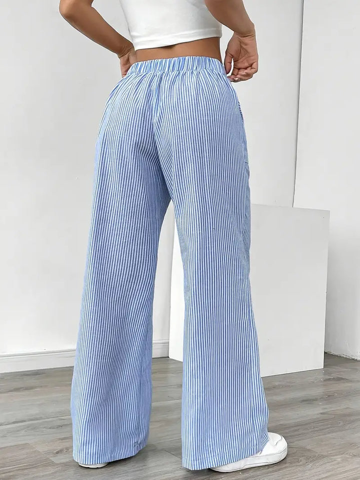 Alina - Elegant Striped Pant With Pockets