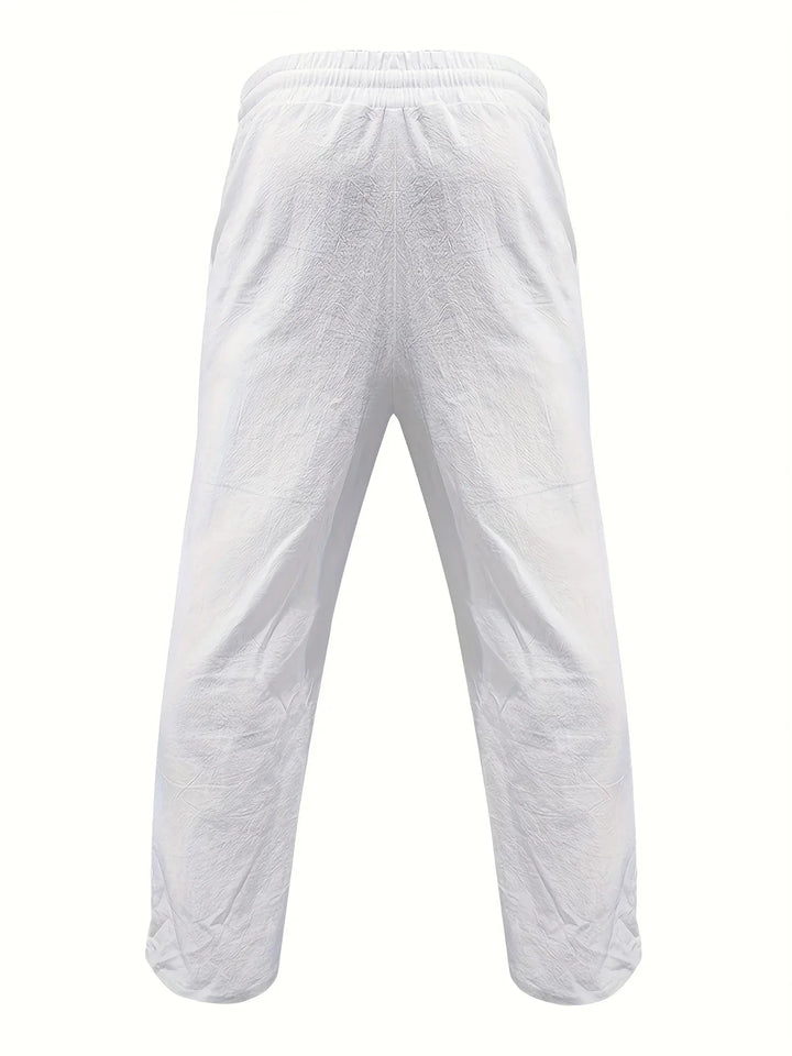 Beslan - Elegant Straight Leg Pants With Golden Buttons