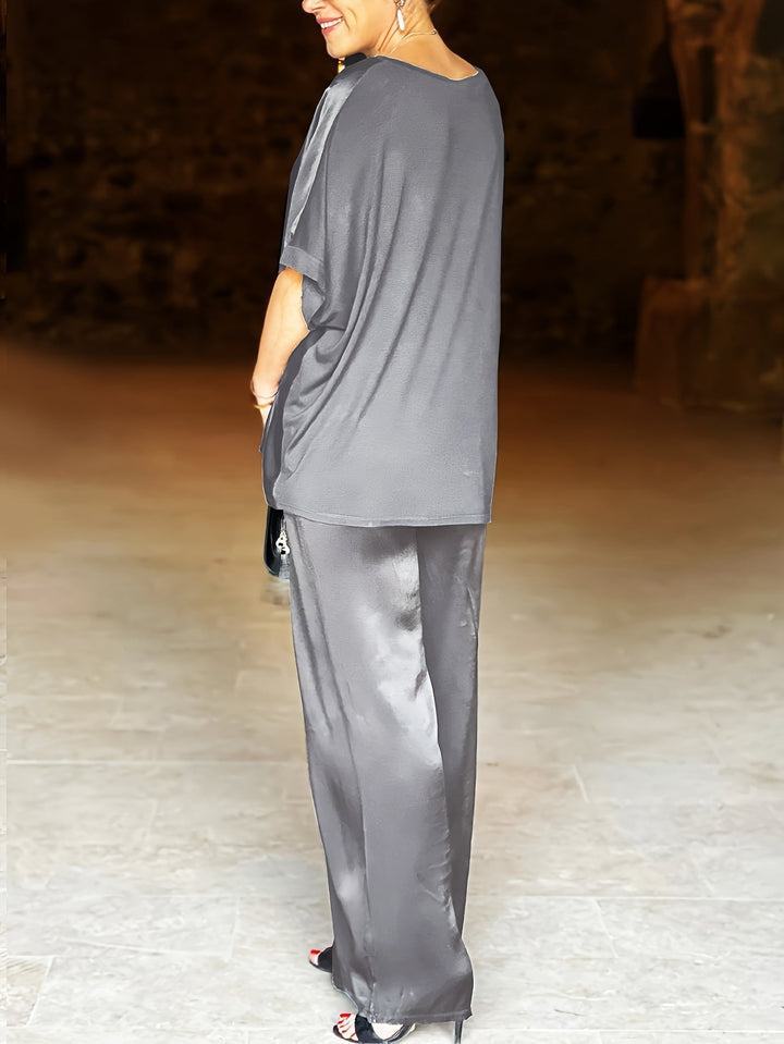 Ashlee - Elegant Short Sleeve Two Piece Set