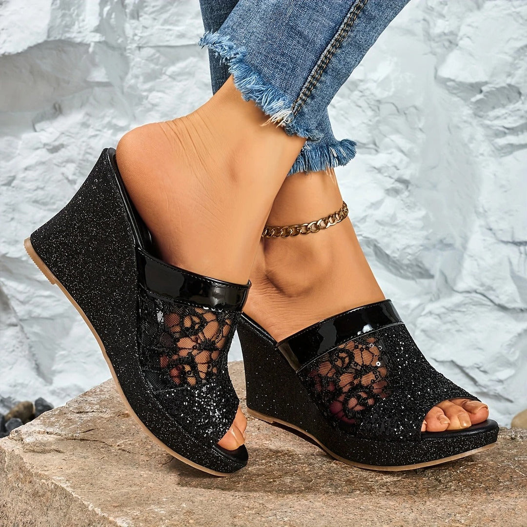 Alexis - Elegant Lace High Heel Sandals
