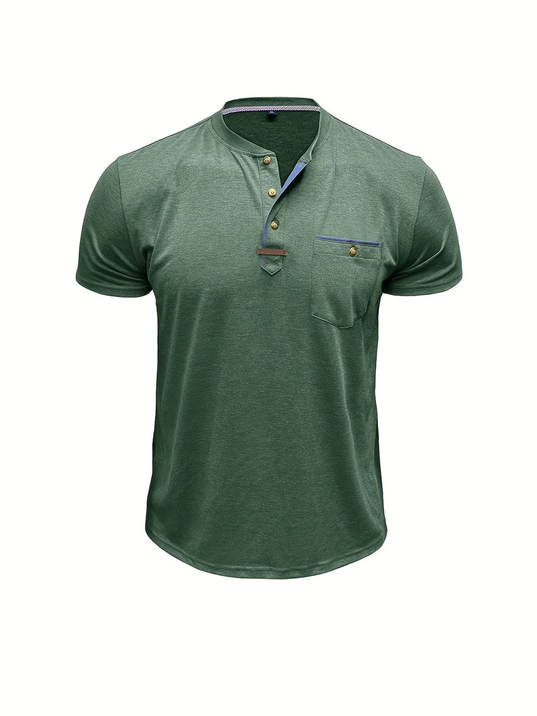 Saxon - Elegant Round Neck T Shirt With Pocket