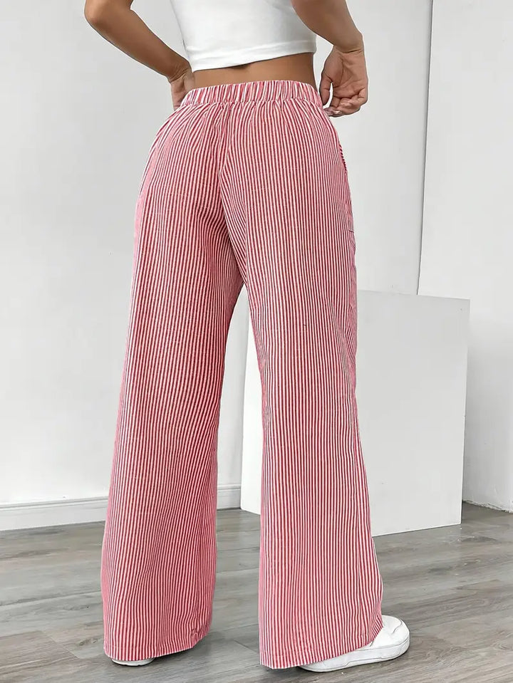 Alina - Elegant Striped Pant With Pockets