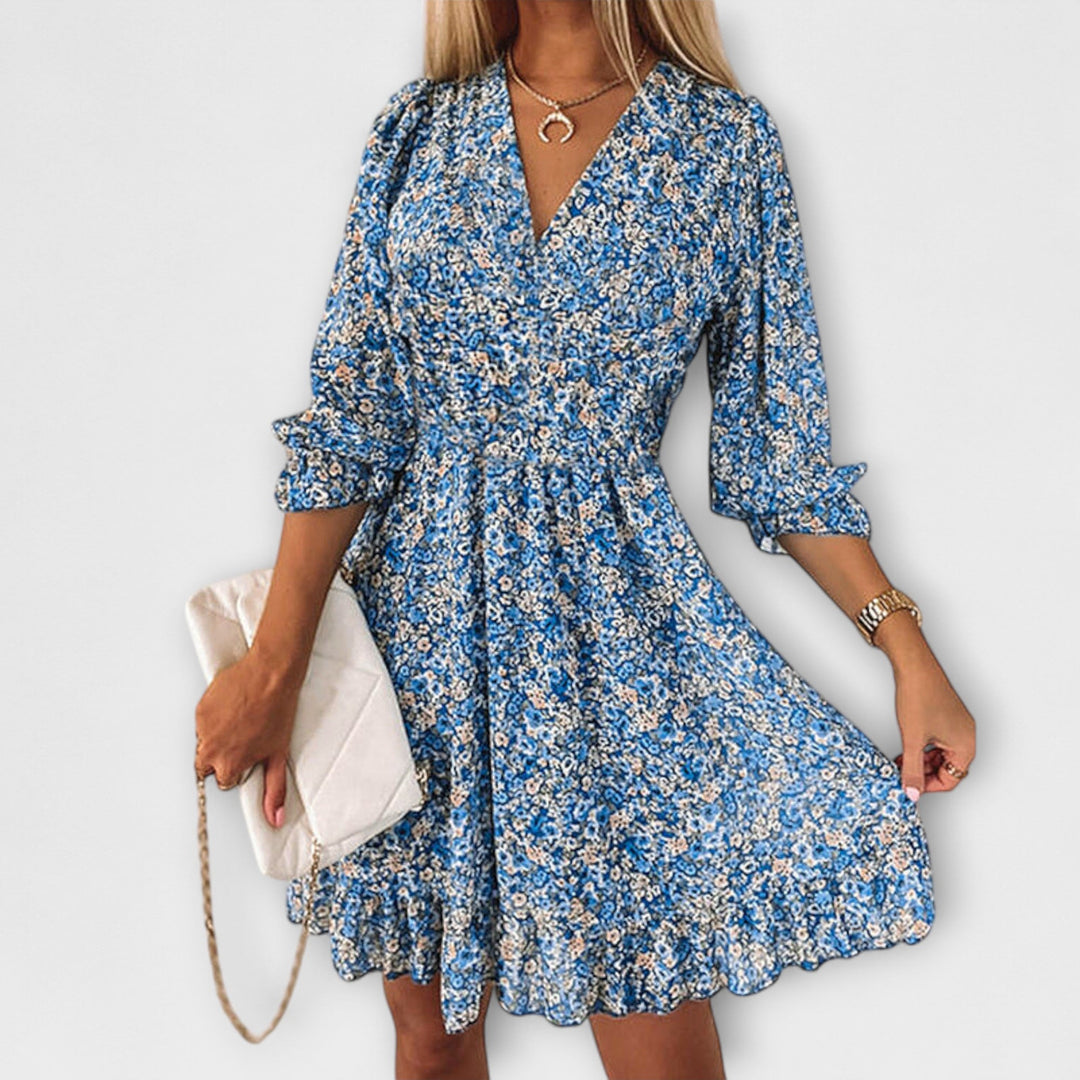 Shari - Floral Puff Sleeve Dress