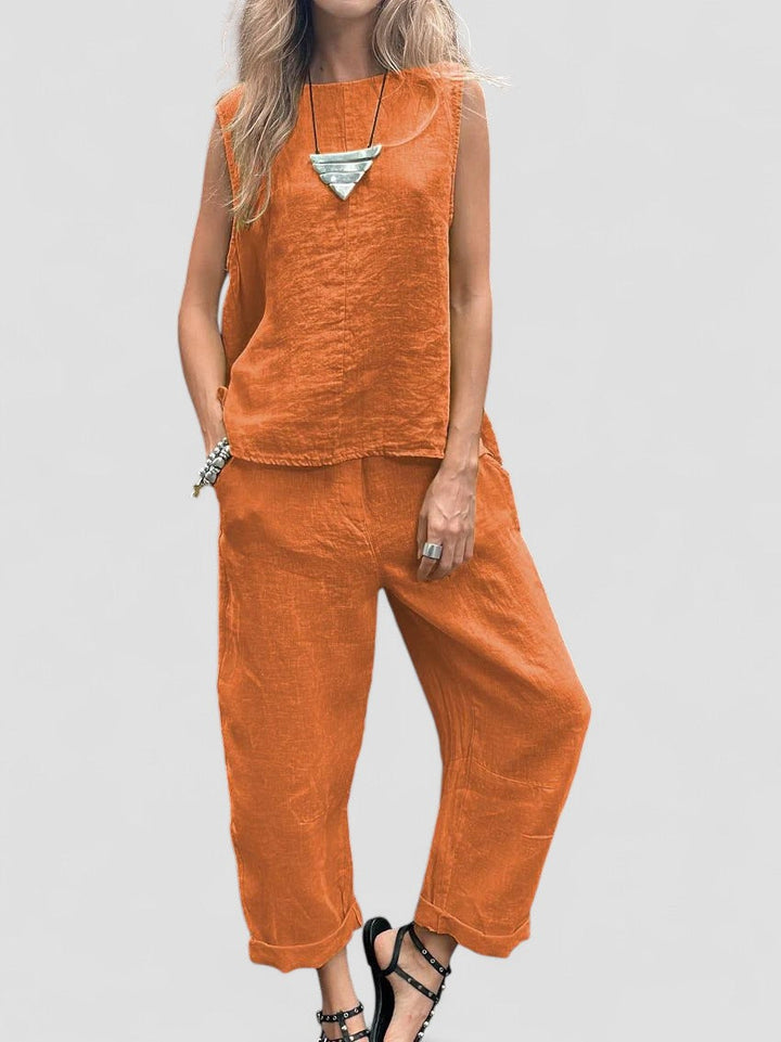 Ailith - Comfortable Sleeveless Top And Trousers