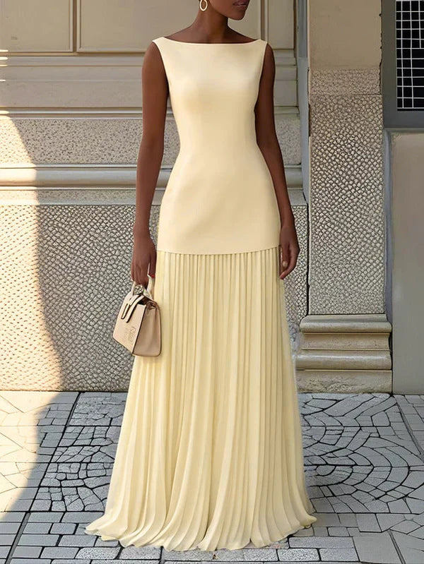 Sunthari - Sleeveless Pleated Long Dress