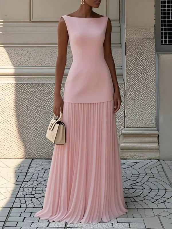 Sunthari - Sleeveless Pleated Long Dress
