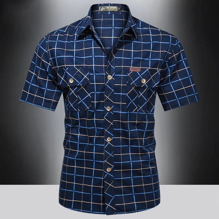 Steinar - Elegant Short Sleeve Checked Shirt
