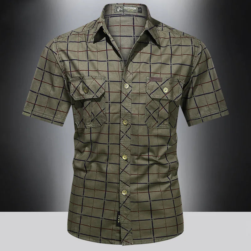 Steinar - Elegant Short Sleeve Checked Shirt
