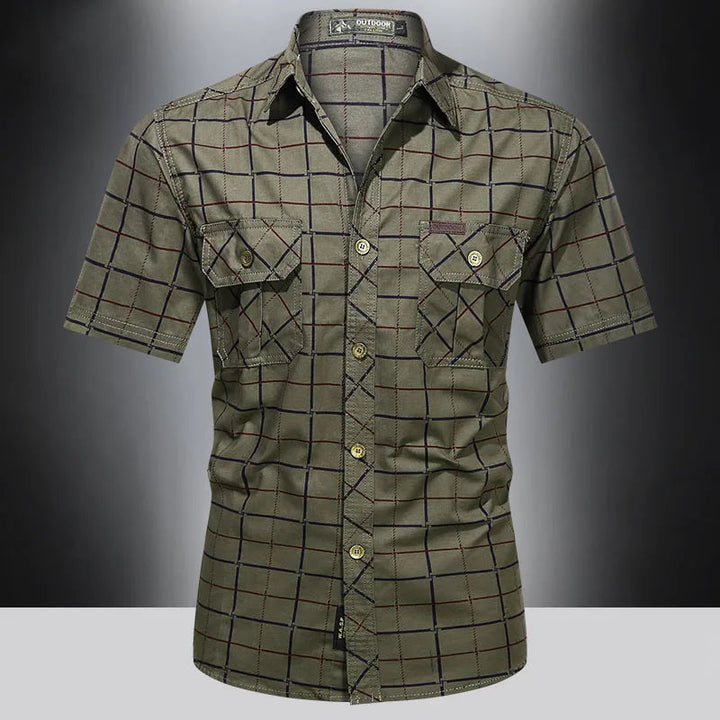 Steinar - Elegant Short Sleeve Checked Shirt