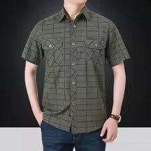 Steinar - Elegant Short Sleeve Checked Shirt