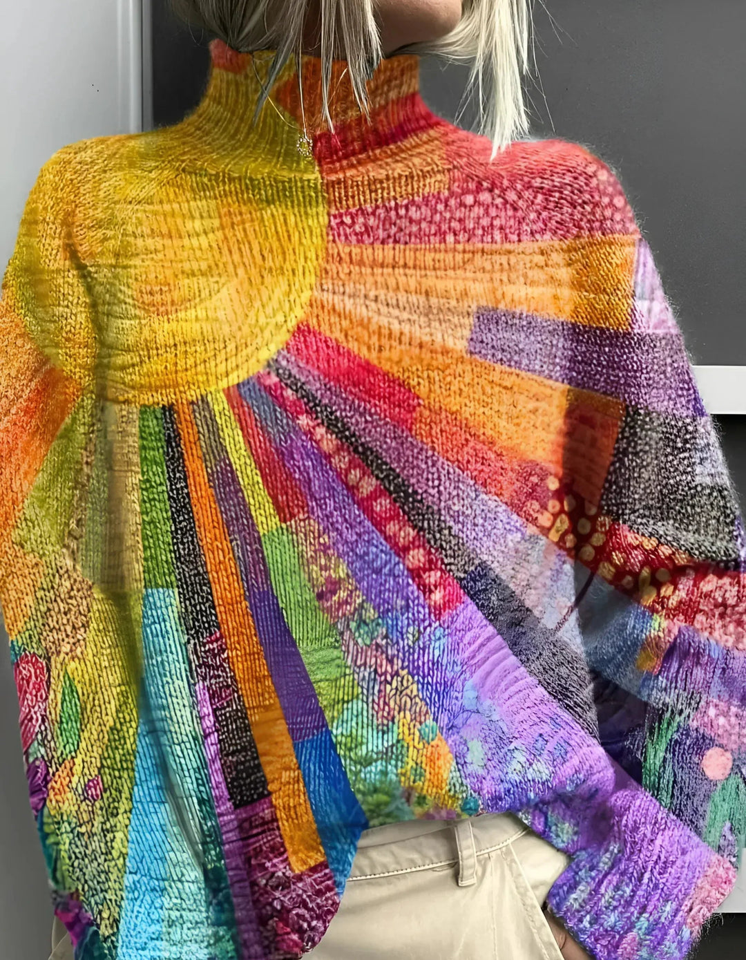 Isolina - Colorful Turtle Neck Sweater