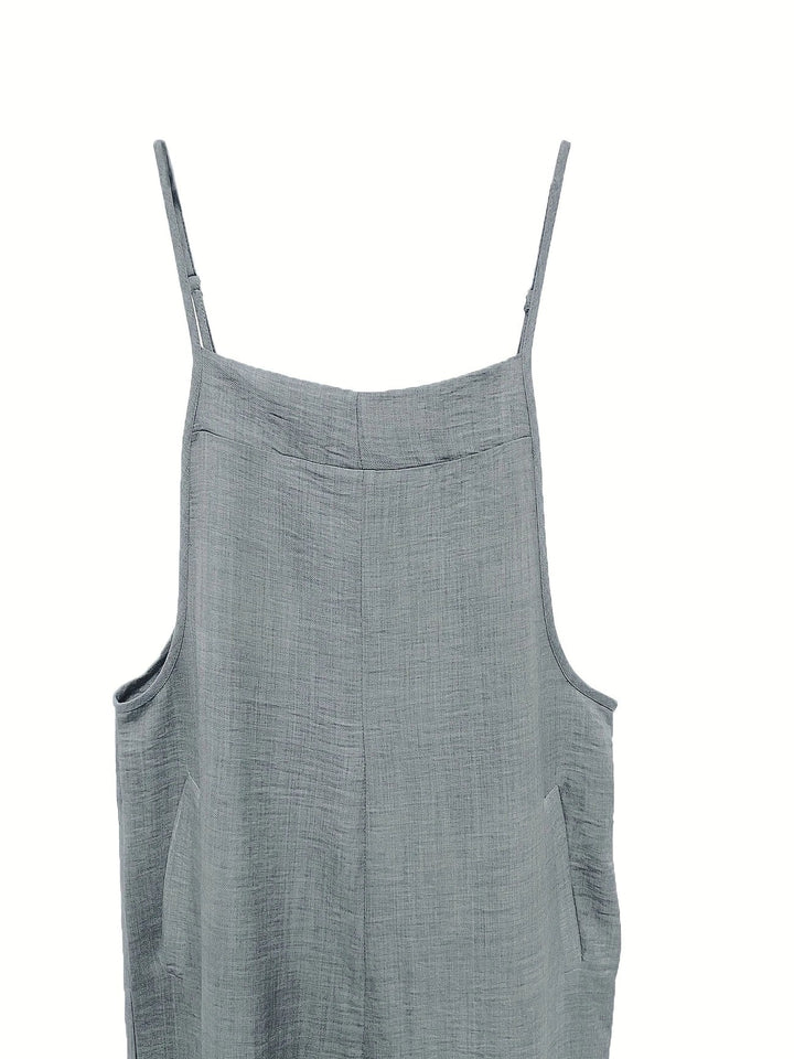 Annia - Casual Wide Leg Overalls With Pockets