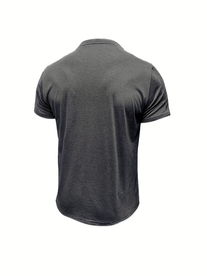 Saxon - Elegant Round Neck T Shirt With Pocket