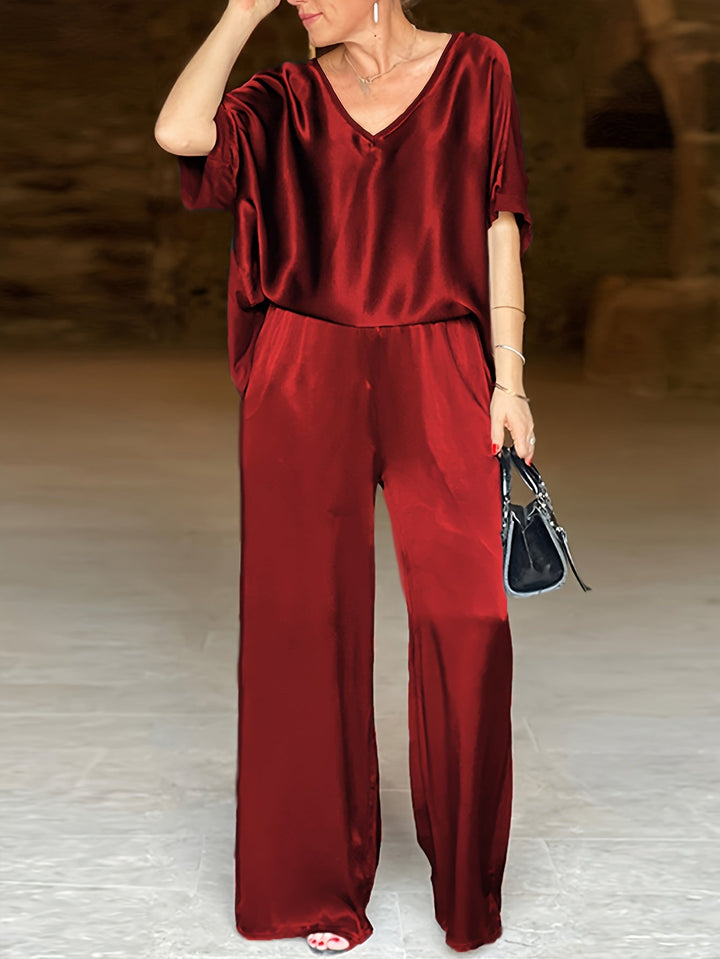 Ashlee - Elegant Short Sleeve Two Piece Set