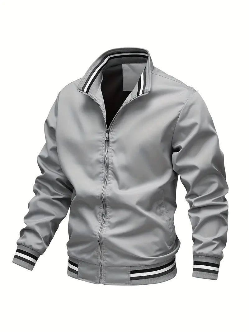 Stanton - Casual Stand Collar Zip Up Jacket