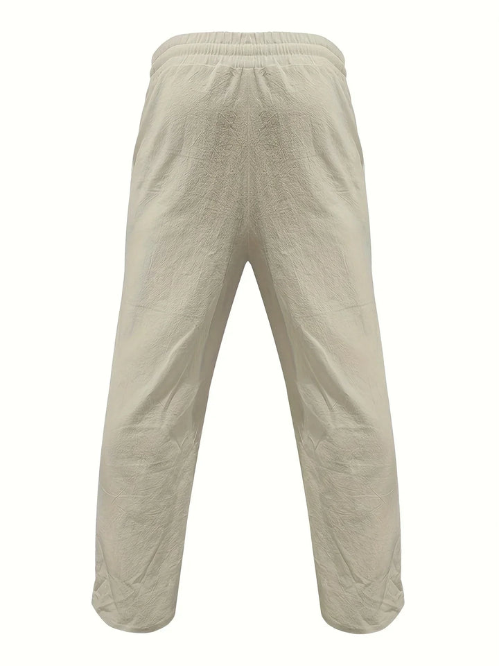 Beslan - Elegant Straight Leg Pants With Golden Buttons
