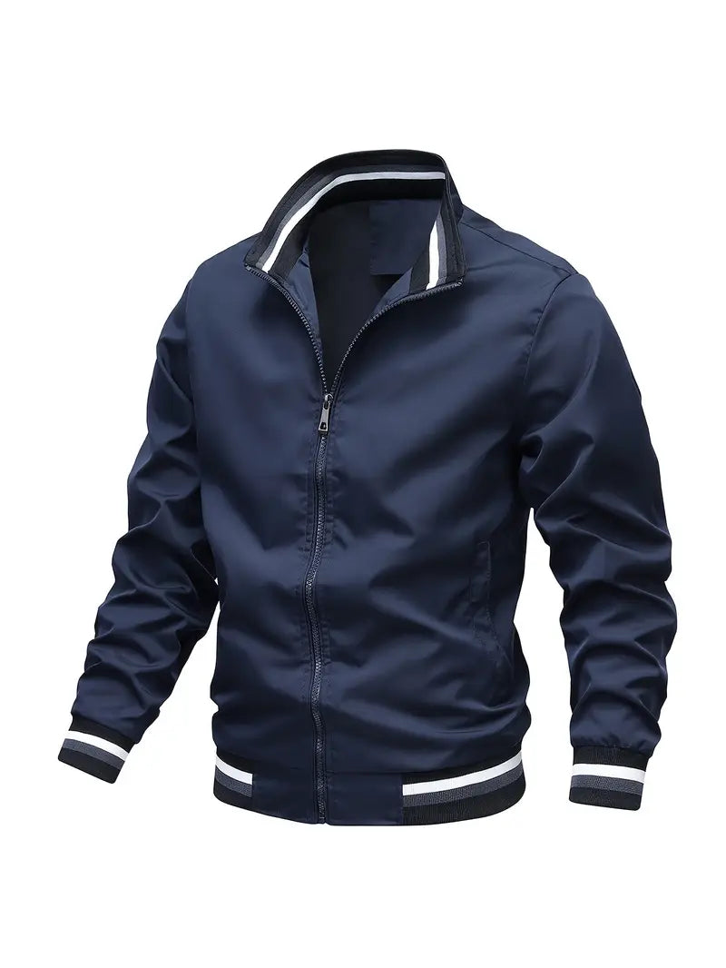 Stanton - Casual Stand Collar Zip Up Jacket
