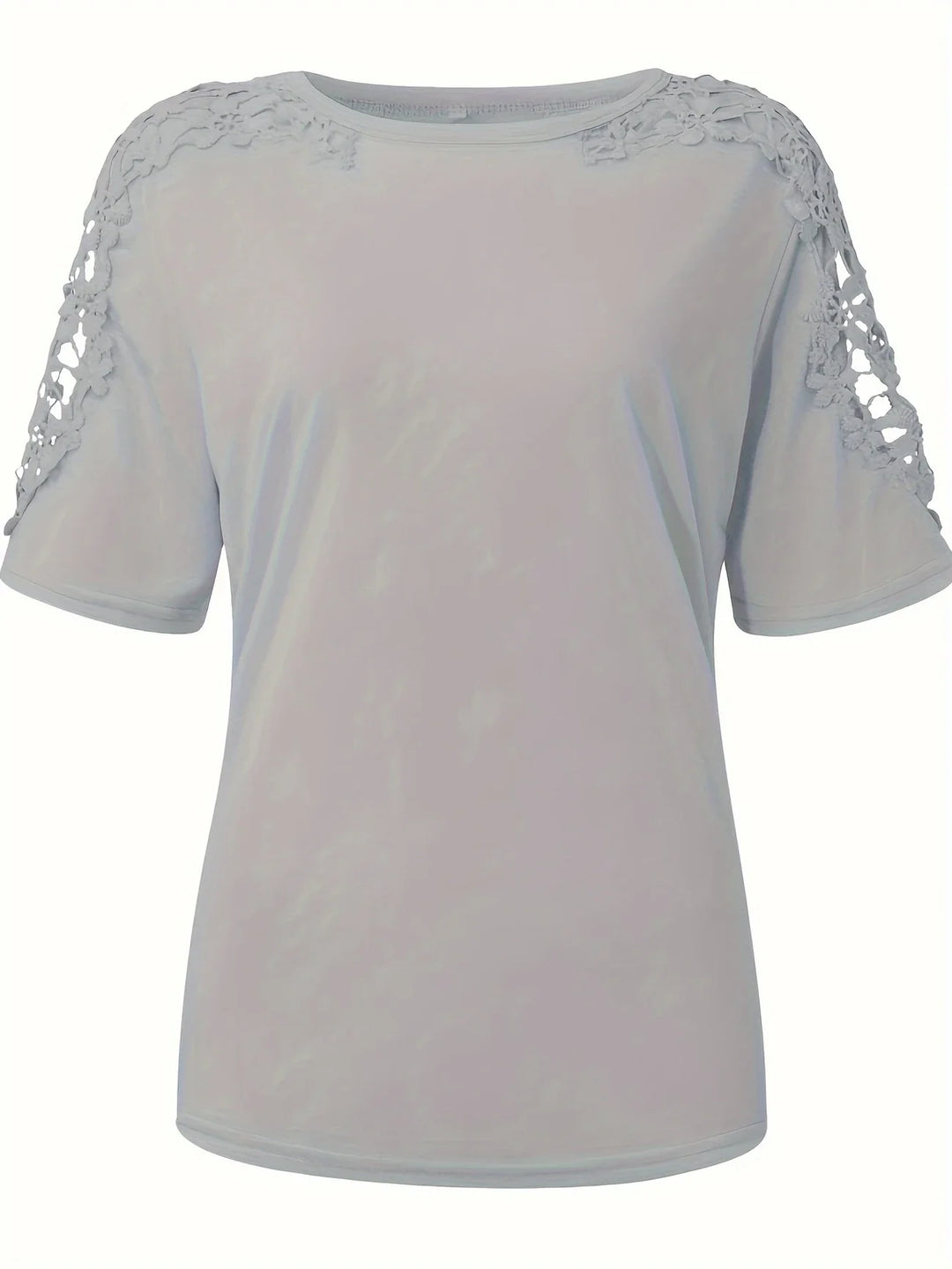 Ancuta - Elegant Summer Short Sleeve T Shirt With Lace