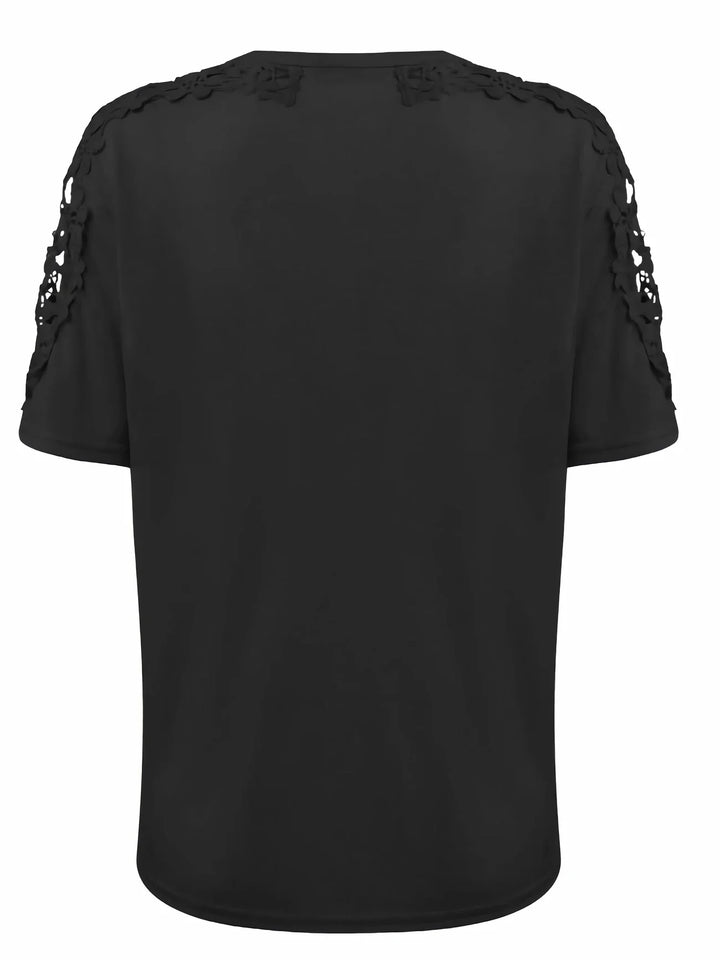 Ancuta - Elegant Summer Short Sleeve T Shirt With Lace