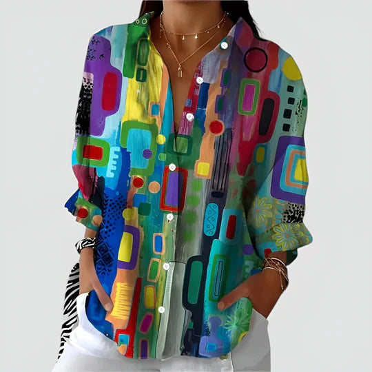 Amalie - Blouse With Colorful Design