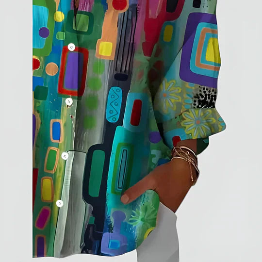 Amalie - Blouse With Colorful Design