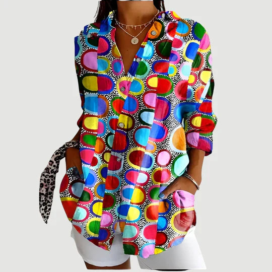 Amalie - Blouse With Colorful Design