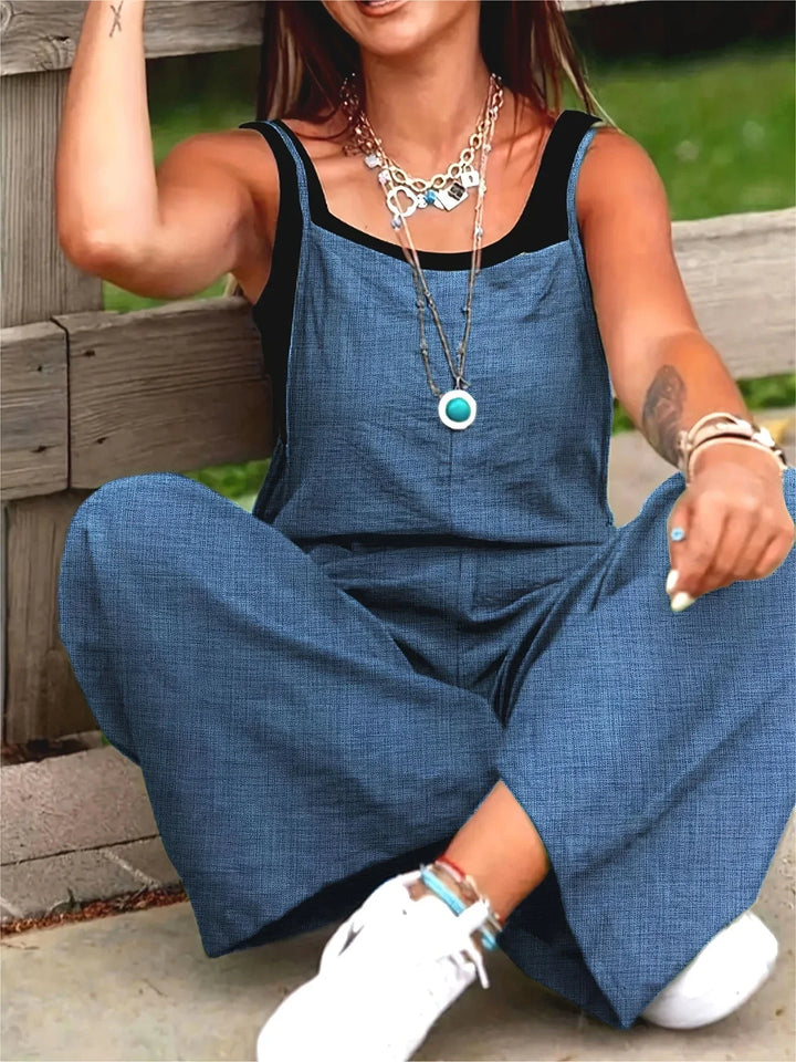 Annia - Casual Wide Leg Overalls With Pockets