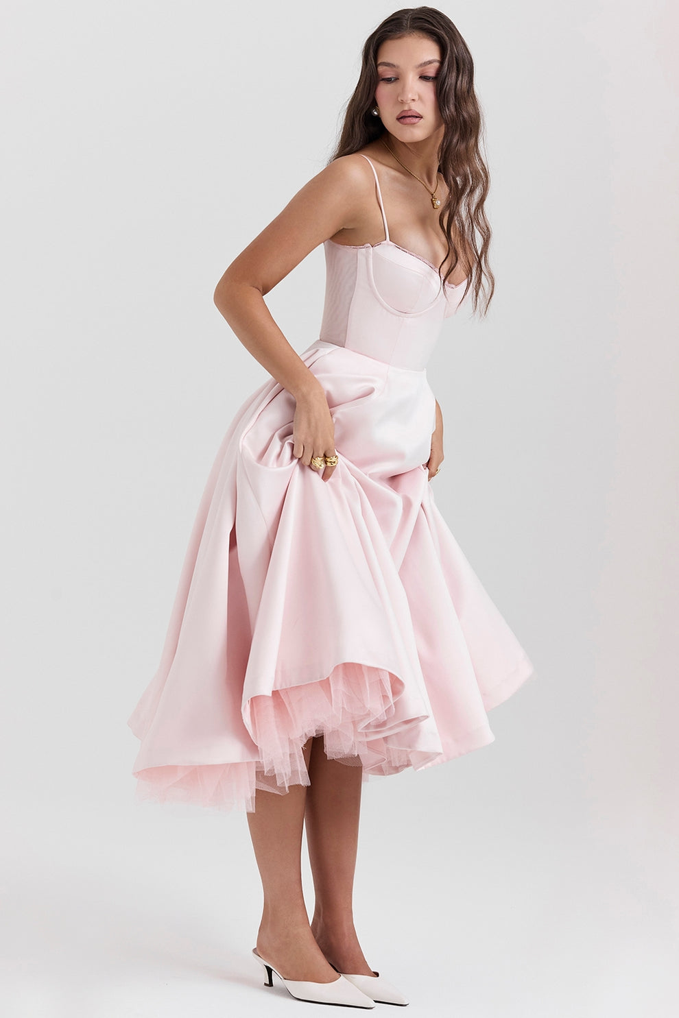 Arestina - Fashionable Tulle Midi Dress
