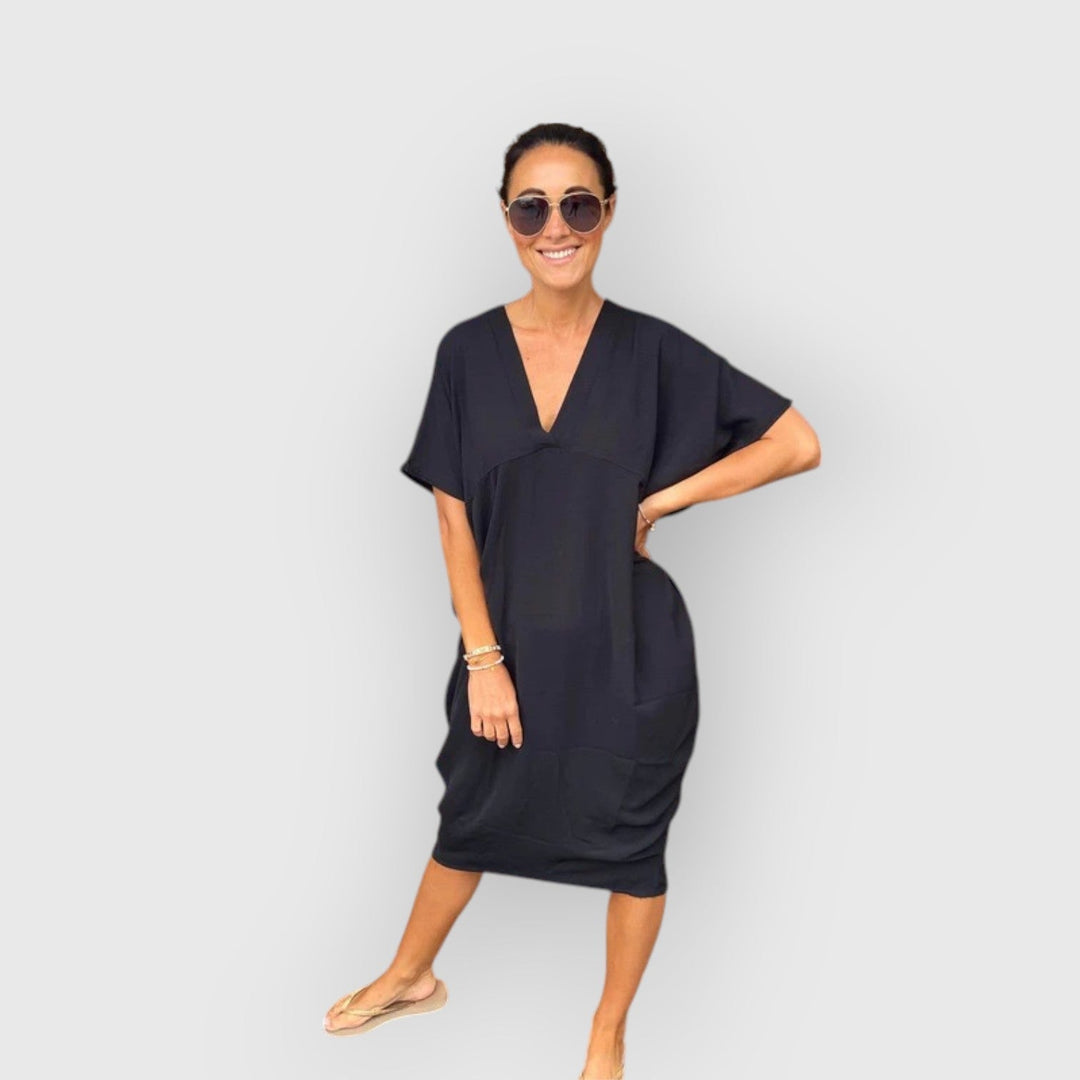 Aveline - Short Sleeve Midi Dress