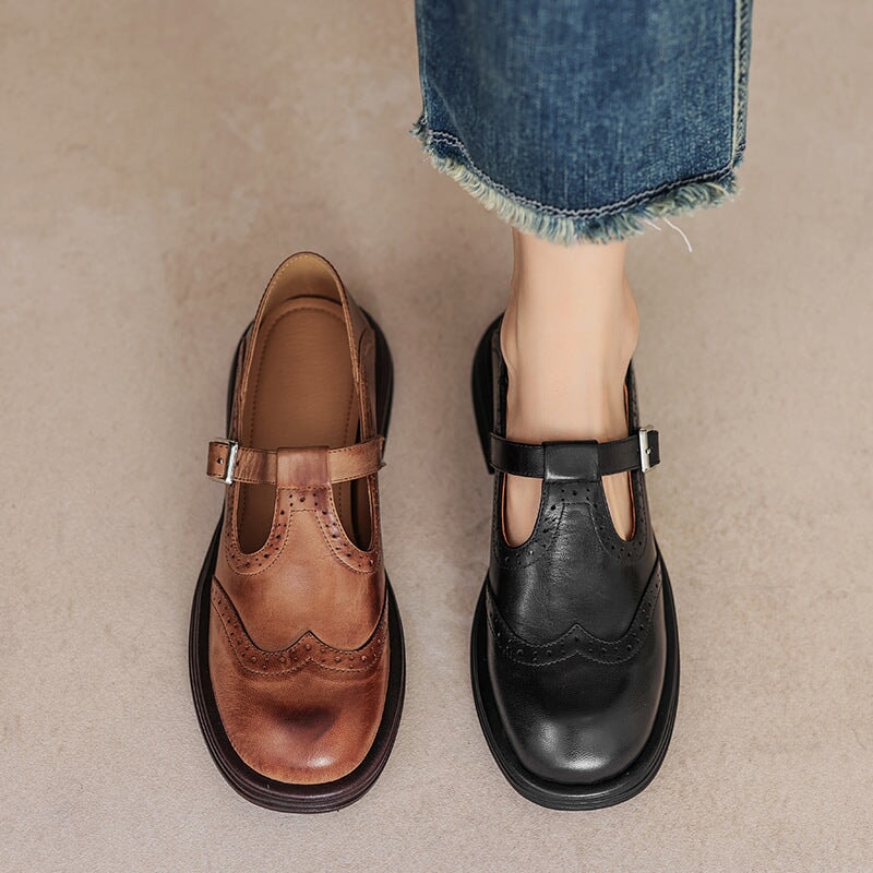 VELDA | ELEGANT MARY JANES IN LEATHER