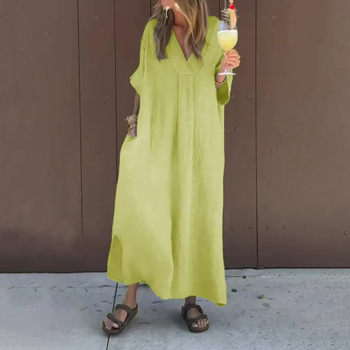 Arantxa - Elegant V Neck Maxi Dress