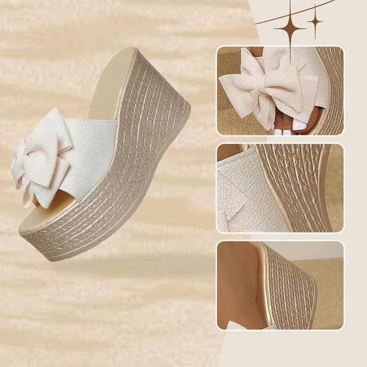 Sloane - Comfortable Slipper With Bow And Thick Sole