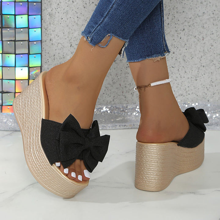 Sloane - Comfortable Slipper With Bow And Thick Sole