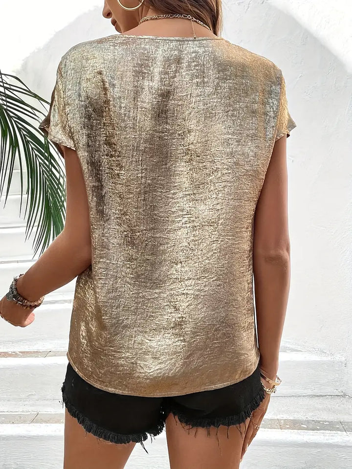 Erifyli - Elegant V Neck Blouse